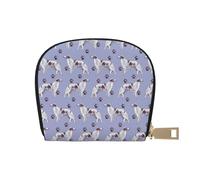 YWSOTRE Borzoi y Huellas de Patas, Funda de Cuero de PU para Tarjetas, Tarjetero Elegante, Tarjetero Tipo Billetera