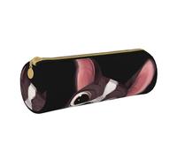 YWSOTRE Boston Terrier Naturaleza, Estuche para lápices Estuche cilíndrico para lápices Estuche para lápices de Cuero portátil Estuche para cosméticos