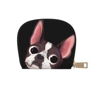 YWSOTRE Boston Terrier Naturaleza, Funda de Cuero de PU para Tarjetas, Tarjetero Elegante, Tarjetero Tipo Billetera