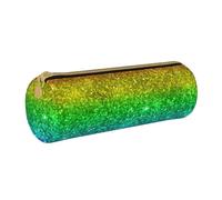 YWSOTRE Brillo Arcoiris Multicolor, Estuche para lápices Estuche cilíndrico para lápices Estuche para lápices de Cuero portátil Estuche para cosméticos