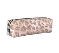 YWSOTRE Brillo de Tigre de Oro Rosa, Estuche para lápices Estuche para lápices Estuche para lápices de Cuero portátil con Estuche para cosméticos con Cremallera