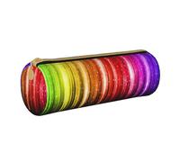 YWSOTRE Brillo del Arco Iris, Estuche para lápices Estuche cilíndrico para lápices Estuche para lápices de Cuero portátil Estuche para cosméticos