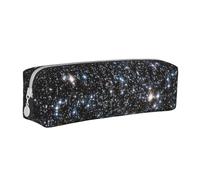YWSOTRE Brillo Galaxy Impreso No Brillo Real, Estuche para lápices Estuche para lápices Estuche para lápices de Cuero portátil con Estuche para cosméticos con Cremallera
