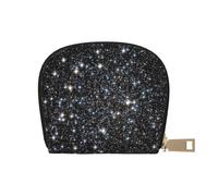 YWSOTRE Brillo Galaxy Impreso No Brillo Real, Funda de Cuero de PU para Tarjetas, Tarjetero Elegante, Tarjetero Tipo Billetera