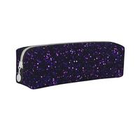 YWSOTRE Brillo Morado Amatista Oscuro, Estuche para lápices Estuche para lápices Estuche para lápices de Cuero portátil con Estuche para cosméticos con Cremallera