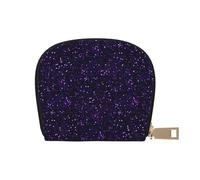 YWSOTRE Brillo Morado Amatista Oscuro, Funda de Cuero de PU para Tarjetas, Tarjetero Elegante, Tarjetero Tipo Billetera