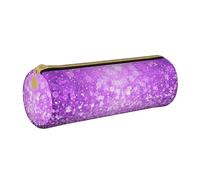 YWSOTRE Brillo púrpura Brillante, Estuche para lápices Estuche cilíndrico para lápices Estuche para lápices de Cuero portátil Estuche para cosméticos