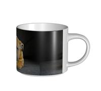 YWSOTRE Bulldog inglés arrodillado,Taza de cerámica de gran capacidad, taza de té, taza de café 450 ml