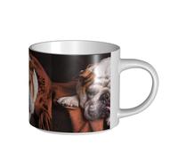 YWSOTRE Bulldogs ingleses bozal mascotas perros durmiendo,Taza de cerámica de gran capacidad, taza de té, taza de café 450 ml
