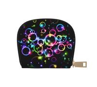 YWSOTRE Burbujas Arcoiris, Funda de Cuero de PU para Tarjetas, Tarjetero Elegante, Tarjetero Tipo Billetera