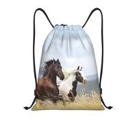 YWSOTRE caballo blanco, Mochila con cordón, unisex, para deporte, gimnasio, informal, para el día a día, talla M