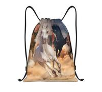 YWSOTRE Caballo salvaje corriendo contra la tormenta de arena, Mochila con cordón, unisex, para deporte, gimnasio, informal, para el día a día, talla M