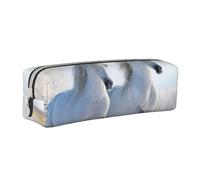 YWSOTRE Caballos moteados raros al Galope, Estuche para lápices Estuche para lápices Estuche para lápices de Cuero portátil con Estuche para cosméticos con Cremallera