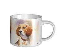 YWSOTRE Cabeza de beagle en acuarela,Taza de cerámica de gran capacidad, taza de té, taza de café 450 ml