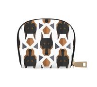 YWSOTRE Cabeza de Doberman de patrón Poligonal, Funda de Cuero de PU para Tarjetas, Tarjetero Elegante, Tarjetero Tipo Billetera
