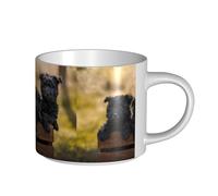 YWSOTRE Cachorros de la familia Affenpinscher Perros negros Mono,Taza de cerámica de gran capacidad, taza de té, taza de café 450 ml