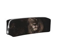 YWSOTRE Caída del león Modelo 3D, Estuche para lápices Estuche para lápices Estuche para lápices de Cuero portátil con Estuche para cosméticos con Cremallera