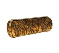 YWSOTRE Camuflaje de Textura de Piel de Tigre, Estuche para lápices Estuche cilíndrico para lápices Estuche para lápices de Cuero portátil Estuche para cosméticos