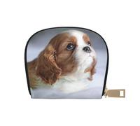 YWSOTRE Cara Cavalier King Charles Spaniel, Funda de Cuero de PU para Tarjetas, Tarjetero Elegante, Tarjetero Tipo Billetera