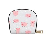 YWSOTRE Cerditos Lindos alegres, Funda de Cuero de PU para Tarjetas, Tarjetero Elegante, Tarjetero Tipo Billetera