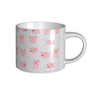 YWSOTRE Cerditos lindos y alegres,Taza de cerámica de gran capacidad, taza de té, taza de café 450 ml