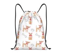 YWSOTRE Chihuahua lindos perros y tazón, Mochila con cordón, unisex, para deporte, gimnasio, informal, para el día a día, talla M