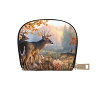YWSOTRE Ciervo Lámina artística, Funda de Cuero de PU para Tarjetas, Tarjetero Elegante, Tarjetero Tipo Billetera