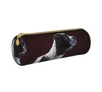 YWSOTRE Cocker Spaniel Cachorro Spaniel Blanco Y Negro, Estuche para lápices Estuche cilíndrico para lápices Estuche para lápices de Cuero portátil Estuche para cosméticos
