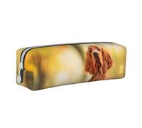 YWSOTRE Cocker Spaniel Otoño Parque Perros Spaniel Marrón, Estuche para lápices Estuche para lápices Estuche para lápices de Cuero portátil con Estuche para cosméticos con Cremallera