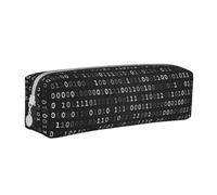 YWSOTRE Código Programador Negro Negro, Estuche para lápices Estuche para lápices Estuche para lápices de Cuero portátil con Estuche para cosméticos con Cremallera