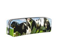 YWSOTRE Comer Vacas en los pastos de Verano, Estuche para lápices Estuche para lápices Estuche para lápices de Cuero portátil con Estuche para cosméticos con Cremallera