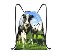 YWSOTRE Comer vacas en los pastos de verano, Mochila con cordón, unisex, para deporte, gimnasio, informal, para el día a día, talla M