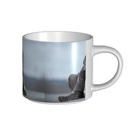 YWSOTRE Conceptos de amistad entre perros Cane Corso y Pug,Taza de cerámica de gran capacidad, taza de té, taza de café 450 ml