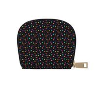 YWSOTRE Confeti y Estrellas, Funda de Cuero de PU para Tarjetas, Tarjetero Elegante, Tarjetero Tipo Billetera