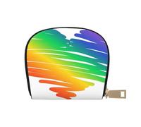 YWSOTRE Conjunto Concepto LGBT Orgullo Gay Banderas Coloridas, Funda de Cuero de PU para Tarjetas, Tarjetero Elegante, Tarjetero Tipo Billetera