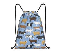 YWSOTRE Conjunto de toros y vacas animales de granja ganado mamífero, Mochila con cordón, unisex, para deporte, gimnasio, informal, para el día a día, talla M