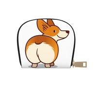 YWSOTRE Corgi Perro Gracioso Trasero, Funda de Cuero de PU para Tarjetas, Tarjetero Elegante, Tarjetero Tipo Billetera