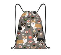 YWSOTRE Corgi Sushi Corgis Perro, Mochila con cordón, unisex, para deporte, gimnasio, informal, para el día a día, talla M