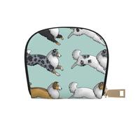 YWSOTRE Correr Perro Collie áspero, Funda de Cuero de PU para Tarjetas, Tarjetero Elegante, Tarjetero Tipo Billetera