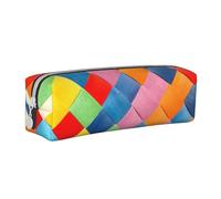 YWSOTRE Cuadros Coloridos Impresos., Estuche para lápices Estuche para lápices Estuche para lápices de Cuero portátil con Estuche para cosméticos con Cremallera
