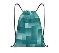 YWSOTRE Cualquier color con bloques degradados verde azulado, Mochila con cordón, unisex, para deporte, gimnasio, informal, para el día a día, talla M