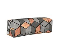 YWSOTRE Cubos De Hormigón Y Cobre, Estuche para lápices Estuche para lápices Estuche para lápices de Cuero portátil con Estuche para cosméticos con Cremallera