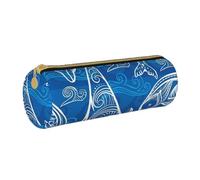 YWSOTRE delfín mágico, Estuche para lápices Estuche cilíndrico para lápices Estuche para lápices de Cuero portátil Estuche para cosméticos