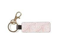 YWSOTRE Delicado mármol rosa con imitación de oro rosa.,Llavero de cuero de PU, llavero, llavero, anillo, organizador, 1 pieza