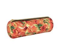 YWSOTRE Delicioso Melocotón, Estuche para lápices Estuche cilíndrico para lápices Estuche para lápices de Cuero portátil Estuche para cosméticos