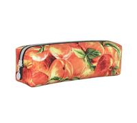 YWSOTRE Delicioso Melocotón, Estuche para lápices Estuche para lápices Estuche para lápices de Cuero portátil con Estuche para cosméticos con Cremallera