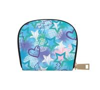 YWSOTRE Destello de Estrellas de Rock, Funda de Cuero de PU para Tarjetas, Tarjetero Elegante, Tarjetero Tipo Billetera