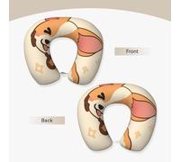 YWSOTRE Dibujos Animados Lindo Perro Corgi Trasero,Almohada de Viaje de Espuma viscoelástica, Almohada para el Cuello, para avión, Coche, casa, Oficina, Camping.