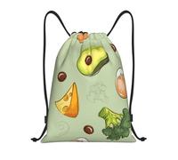 YWSOTRE Doodle Brócoli Queso Aguacate, Mochila con cordón, unisex, para deporte, gimnasio, informal, para el día a día, talla M
