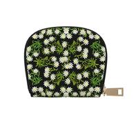 YWSOTRE Edelweiss Alpina Suiza Floral, Funda de Cuero de PU para Tarjetas, Tarjetero Elegante, Tarjetero Tipo Billetera